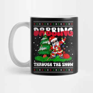 Dabbing Through The Snow Dabbing Santa Sunglasses Christmas Lights Dancing Mug